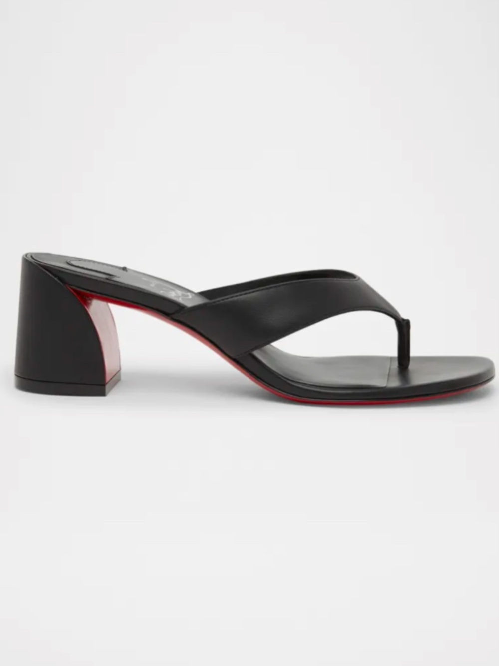 Christian Louboutin 55mm Janetonga Leather Block-Heel Sandals in Black
